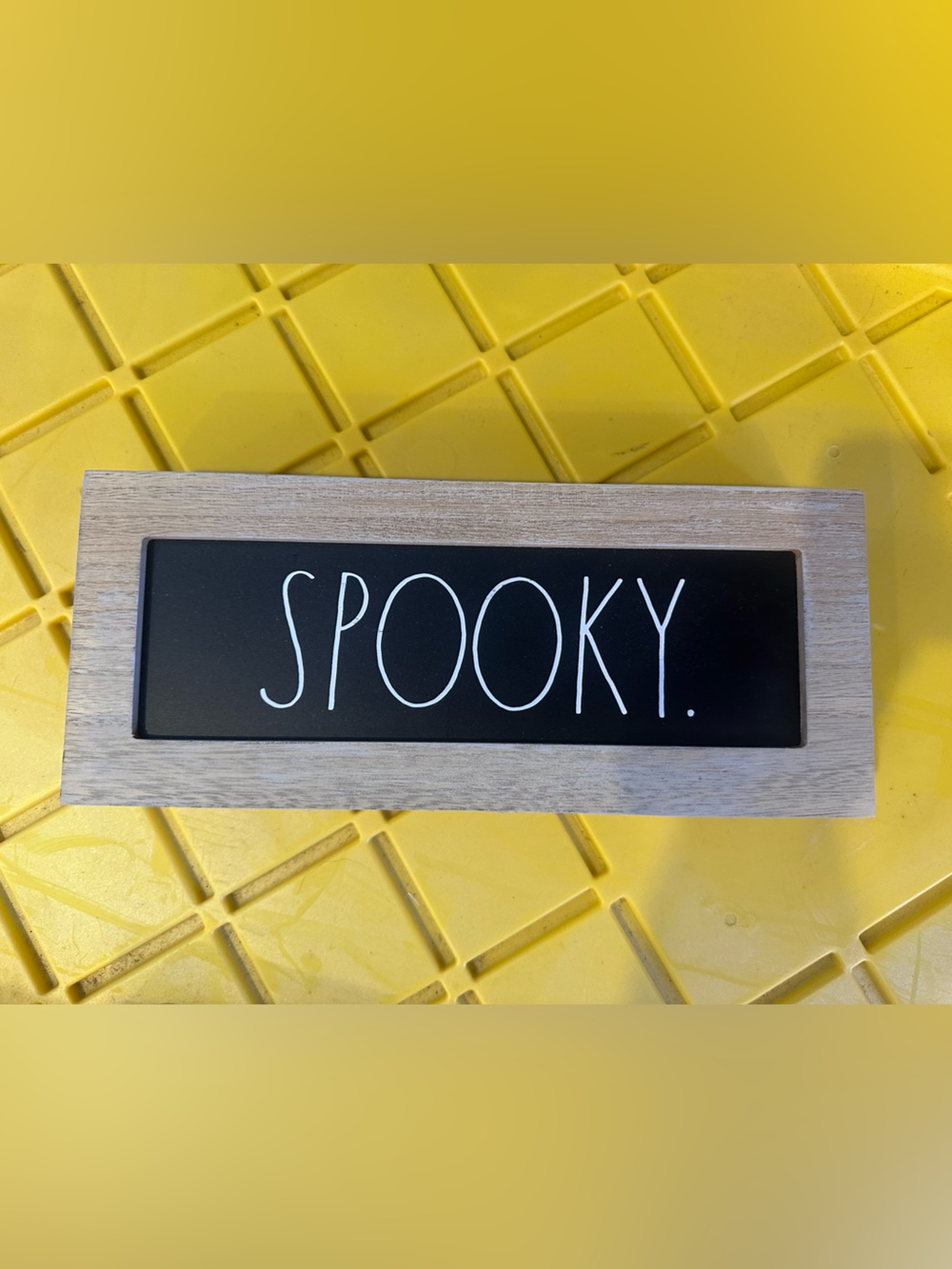 Rae Dunn 'SPOOKY.' Wood Frame Sign - Black Insert with White Lettering